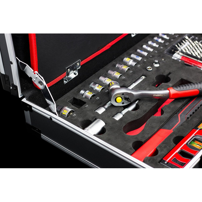 Набір інструментів Meister 131 предмет - Knipex, Wera в алюмінієвому кейсі / Професійний валіза інструментів / Комплект інструментів 8973750