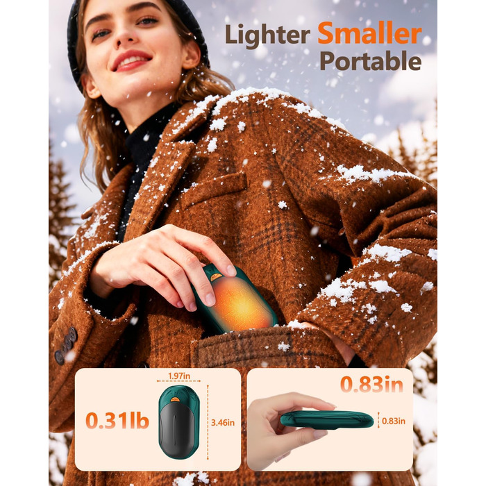 Електричні грілки для рук BOSONER: набір 2 шт, 6000mAh, USB, портативні, для чоловіків та жінок