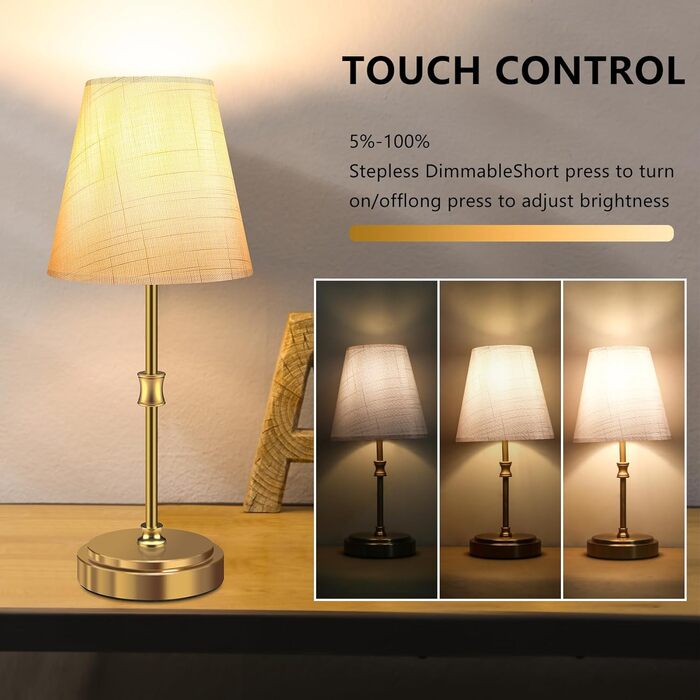 Настільна лампа Totofac 2 шт. з торшером, сенсорне керування, 3 рівні яскравості, тепле біле світло, LED, сучасний дизайн, ручна робота, для спальні, вітальні, офісу