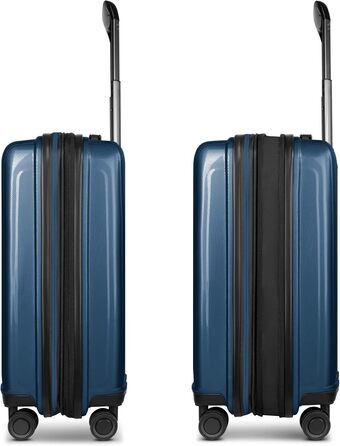 Набір валіз REDOLZ Essentials 14: S (55 см), M (66 см), L (77 см) з розширенням, TSA, 4 колеса (Dark Blue Metallic)