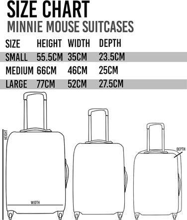 Валіза Disney Minnie Mouse для дорослих та дітей варіанти для маленької, середньої або великої ручної поклажі в салоні жіночий візок для подорожей з червоною твердою оболонкою