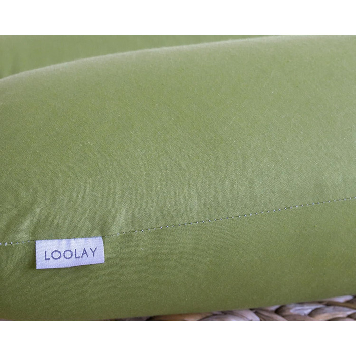 Подушка для вагітних LOOLAY - подушка для годування - подушка для сну на боці, 100% бавовна, знімний чохол, подушка для сну під час вагітності (сірий) (190 см, зелений)