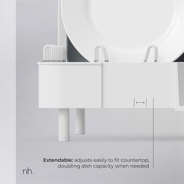 Сушарка для посуду висувна з нержавіючої сталі біла | сучасний мінімалістичний дизайн