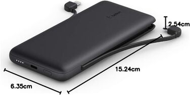 Повербанк Belkin BOOSTCHARGE Plus 10K (10 000 мАг, кабель Lightning & USB-C, порт USB-C) - чорний