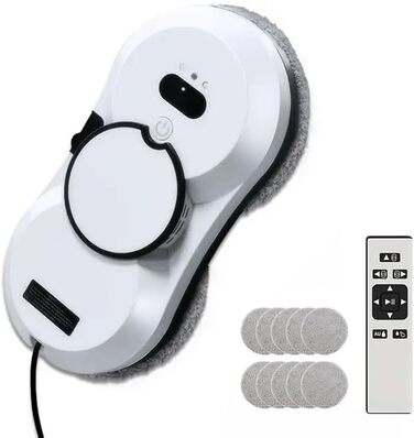 Електричний робот-миття вікон Rooter 5600Pa з автоматичним подачею води та інтелектуальною розпізнаванням країв, для внутрішніх та зовнішніх вікон, 10 мікрофібрових серветок