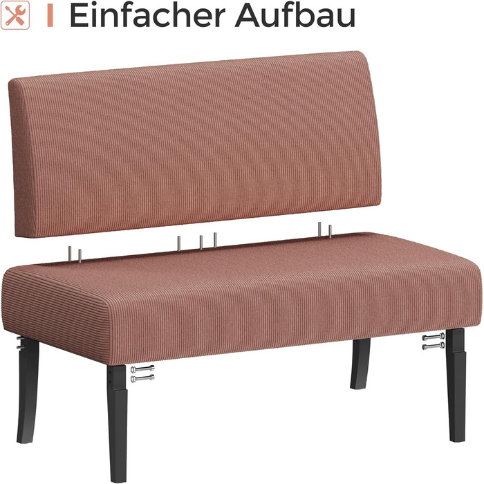 Диван-лавка Yaheetech для кухні/вітальні, 2 місця, без підлокітників, зелений/рожевий, м'який, оббивка з корду