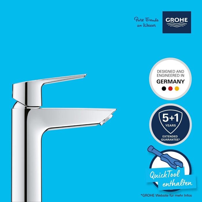 Змішувач для ванної кімнати GROHE Start, водозберігаючий, хром, з Pop-Up, 19см, 24204002