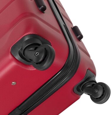 Валіза для ручної поклажі OCHNIK Валіза з твердим корпусом Колір Червоний Розмір S 56x37x23 см Дорожня валіза на 4-х колесах Візок Міцна З ABS Цифровий замок Місткість 48 л Червона валіза S