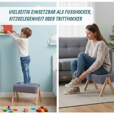 Підставка для ніг Relaxdays з бамбука та тканини