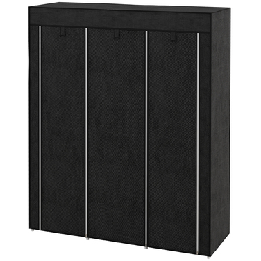 Шафа для одягу HOMCOM з вішалкою, 8 полиць, 125x43x162,5 см, світло-сіра, компактна розкладна шафа для передпокою та спальні.