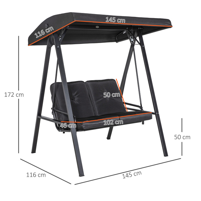 Подвійне садове крісло-гойдалка 