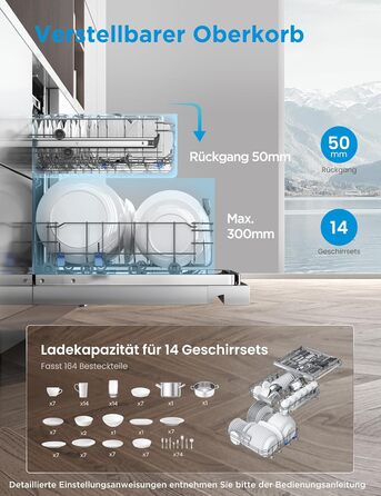 Посудомийна машина Midea SV 5.14K10C, 45 см, 10 комплектів, вбудована, з Wi-Fi, 8 програм, 44 дБ, автоматичне відкриття дверцят, таймер затримки 0-24 год, Inox