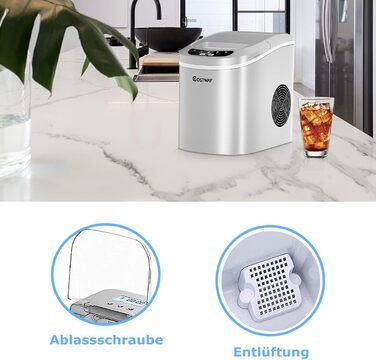 Машина для приготування льоду RELAX4LIFE: 12 кг/24 год, 2 розміри, 2.2 л бак, для дому та офісу (зелена)