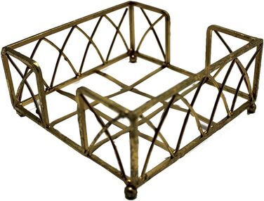 Тримач для коктейльних серветок Boston International Arch Design Caddy, 5.25 x 5.25 дюймів, листя сусального золота 5.25 x 5.25 дюймів