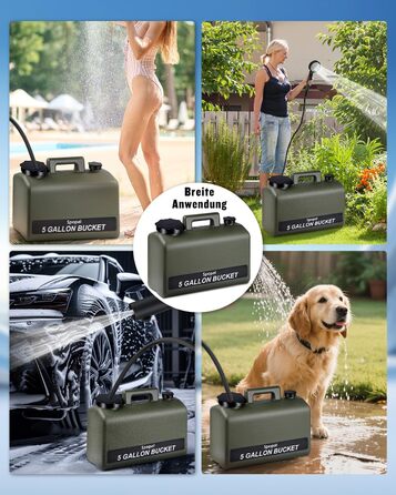 Портативна душова кабіна для кемпінгу з акумулятором 10000mAh та 20л баком, комплект для відпочинку на природі, саду, автомийки та тварин