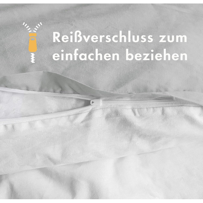 Комплект постільної білизни Sleeptime 200x200 см, 3-частини - 100% бавовна, сірий антрацит, Oeko-TEX®, блискавка, дихаючий