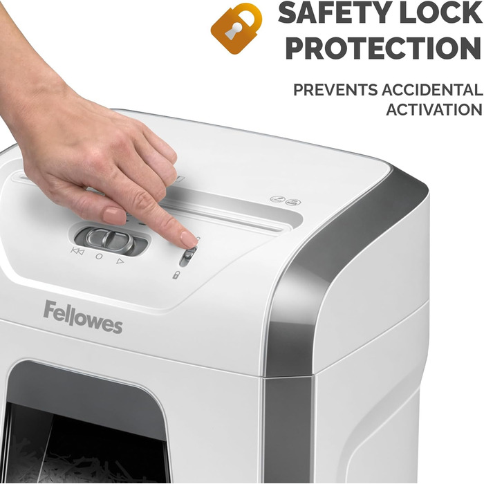 Fellowes FS-12C: Шредер для офісу та дому - 12 листів, перехресний різання, 19л контейнер, 20 хв роботи
