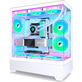 Ігровий корпус для ПК FOIFKIN F1 білий, ATX Mid-Tower, 5 ARGB PWM вентиляторів, 270° панорамне скло