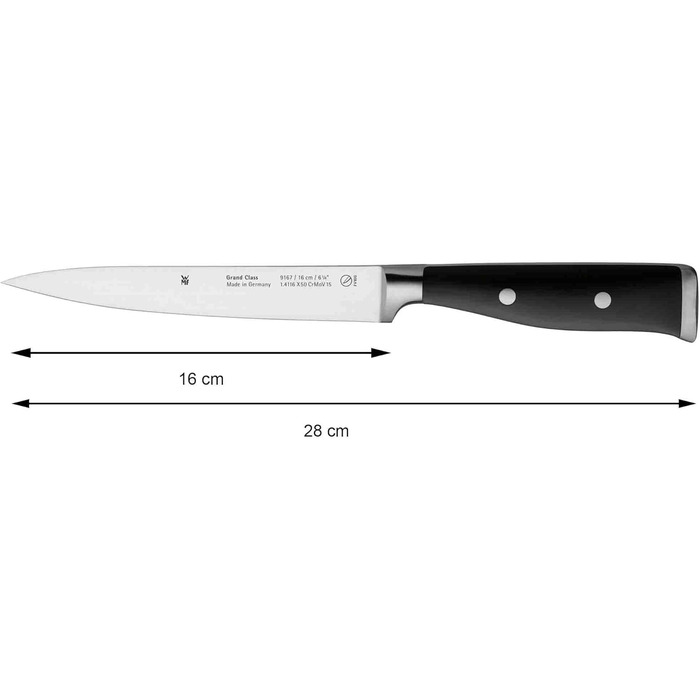 Набір ножів Grand Class від WMF: 5 предметів, німецька якість, ковані леза, бамбуковий блок, Performance Cut