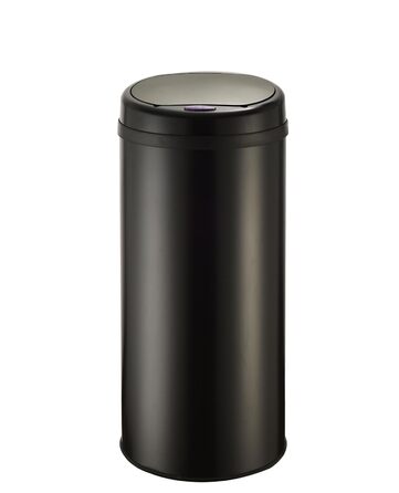 DIVID® Сенсорний сміттєвий бак для кухні 30, 40 та 50л | Електричний контейнер для сміття | Klemmring для пакетів | Датчик руху | Автоматичний закривний кришка | Захист від пролиття | Кухонний сміттєвий бак (Чорний, 50л)