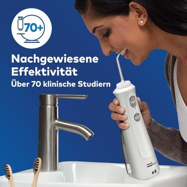 Waterpik Advanced Бездротова Іригатор для Ротової Порожнини, Іригатор для Зубів, Білий, 4 Насадки, 3 Режими, Індукційна Зарядка