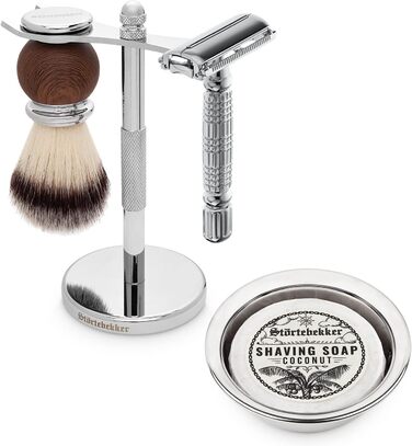 Набір для гоління Strtebekker Premium - бритва, щітка для гоління, стакан для гоління та мило для гоління - високоякісний набір для гоління - 4 варіанти - ідея для подарунка