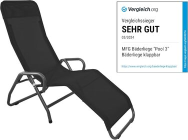 Лежак для басейну/сауни MFG, 3', антрацит/чорний