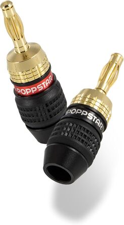 Бананові пробки Poppstar 20 шт. High End, 24-каратні позолочені, до 6 мм, 10 шт. чорний/червоний, 20 шт.