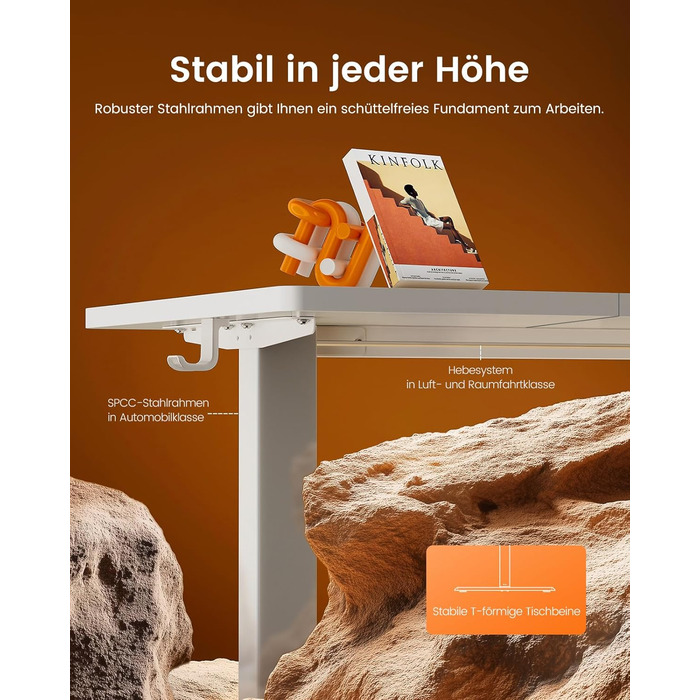 Електричний регульований стіл ErGear 160x80 см з пам'яттю, білий. Підключення до плати 120x60 см для дому та офісу