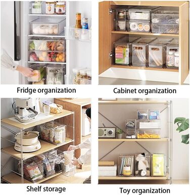 Органайзери для холодильника MineSign (4 шт) - висувні контейнери для зберігання продуктів, прозорий пластик, для кухні та шаф