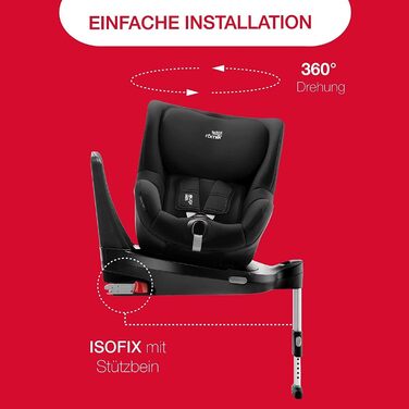 Дитяче автокрісло BRITAX RMER DUALFIX 2 Z-LINE, обертається на 360 для дітей від 61 до 105 см (i-Size), від 3 місяців до 4 років, (з фіксованим ISOFIX, Space Black)