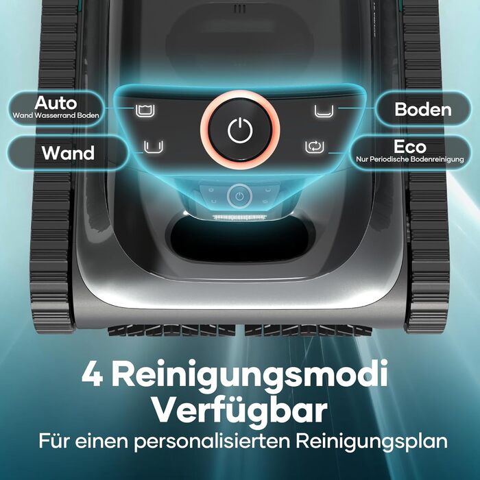 Робот-пилосос для басейну AIPER Scuba S1, бездротовий, для дна і стін, інтелектуальна навігація 2.0, 150 хвилин роботи, для вбудованих басейнів до 150 м², сірий/синій