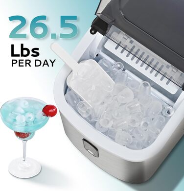 Машина для приготування льоду EUHOMY – компактна, автоматична, з очищенням, для кухні/офісу/спальні