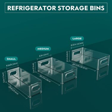 Організатор для холодильника THLEITE, набір з 12 предметів(4 модернізованих середніх / 4 середніх / 4 маленьких), контейнер для зберігання в коморі, прозорий