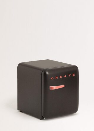 Ретро міні-холодильник 50 Gold, 48L, кремовий, з полицями, енергозберігаючий, 50x44x49.8 см