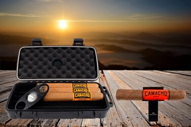 Вишуканий вологостійкий кейс для сигар Kobi & Knight з різаком та підставкою – аксесуар для сигар, подарунковий набір для 12.7 x 20.3 см сигар