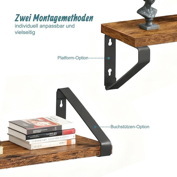 Набір полиць для стін Relaxdays (3 розміри)