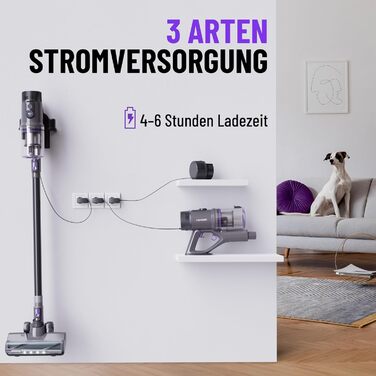 Бездротовий пилосос Noaton AVC600 Deluxe з акумулятором, 50000 Па, 600 Вт, автоматичний режим, до 85 хв роботи, 220 AW, LED дисплей, док-станція, HEPA фільтр, для твердих поверхонь, килимів та шерсті тварин