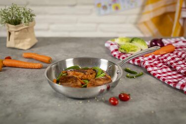 Сковорода KUHN RIKON Allround 24 см, незмінне покриття, нержавіюча сталь, для всіх типів плит (включно з індукційними), для швидкого обсмажування