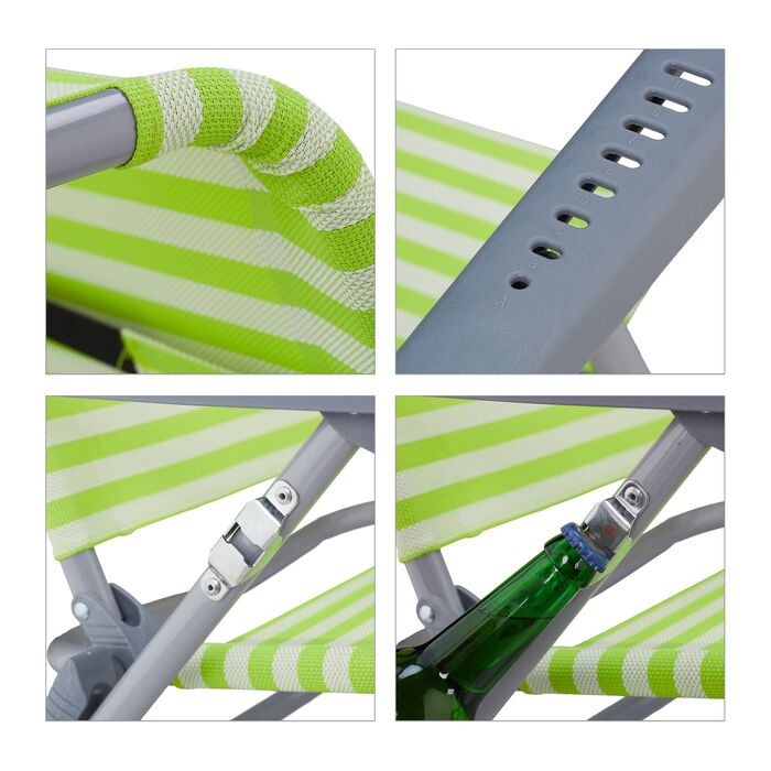 Розкладний шезлонг Relaxdays з подушкою для шиї