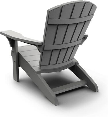 Стілець Adirondack Keter Allibert Troy для саду та тераси, пластиковий, антрацит/світло-сірий, 93x81x96,5 см, для вулиці, стійкий до погодних умов