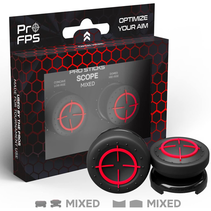 Прецизійні насадки для контролерів PS5 і PS4 ProFPS червоно-чорні