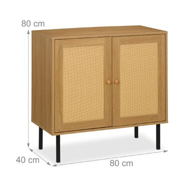 Комод Relaxdays з 2 дверцятами, з імітацією ротангу