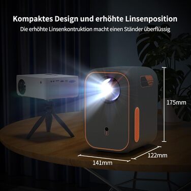 WEMAX Mini проєктор: 4K, 1080p, Smart, Dolby Audio, WiFi, Bluetooth. Підтримка Netflix та Google TV для дому та на вулицю