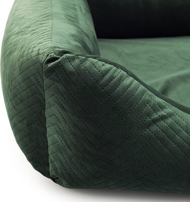 Ліжко для собак BOUTIQUE ZOO кошик для собак з подушкою диван для собак розмір M - 75 x 66 x 20 см колір оксамитово-зелений 75 x 66 см