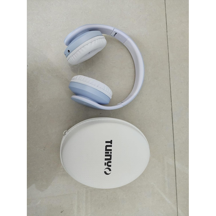 Накладні навушники TUINYO Bluetooth, бездротові, з мікрофоном, HiFi стерео, складні, сріблясто-сині