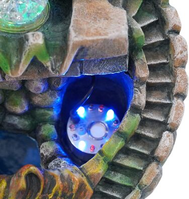 Настільний фонтанчик для дому та офісу з LED-підсвічуванням та розпилювачем, декоративний каскадний фонтан з кришталевою кулею