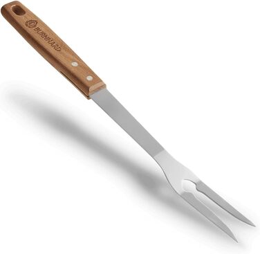 Набір гриль-посуду BURNHARD 5 предметів, 42 см, акацієве дерево, нержавіюча сталь, аксесуари для грилю (щипці, лопатка, виделка, щітка, знімач решітки)