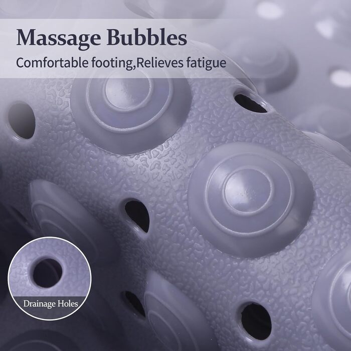 Килимок для душу з антиковзаючим покриттям, 60x90 см (Сірий)