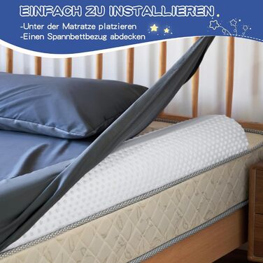 Бортик для ліжка дитячий захисний (2 шт, білий) - запобігає випаданню, знімний чохол, для немовлят та дорослих